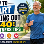 Healthy adults over 40 walking and exercising outdoors, illustrating safe fitness tips for beginners starting a workout routine after age 40.