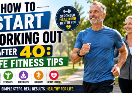 Healthy adults over 40 walking and exercising outdoors, illustrating safe fitness tips for beginners starting a workout routine after age 40.